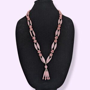 (2/$20) V. Pink Frosted Acrylic Beaded Necklace